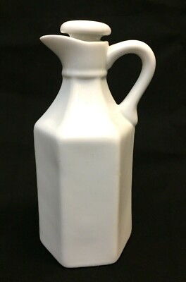 XCell White Ceramic 6-Sided Oil Or Vinegar Cruet Mini Pitcher