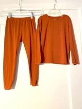 EUC KYTE Baby 2-pc Long PAJAMAS  Solid RUSTY orange BAMBOO 4T Orig$37