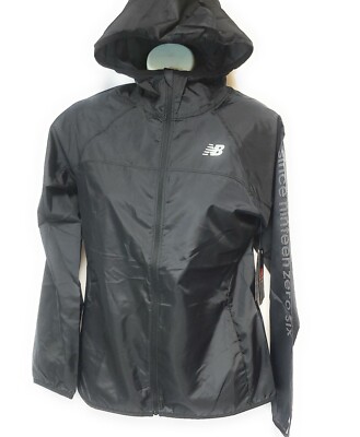 Womens New Balance WJ01216 Black Reflective Windcheater