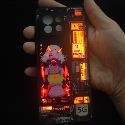 Anime Cool Girl LED Case For iPhone 17Air 16 15 14 12 13 11 Pro Max Mini XR Plus