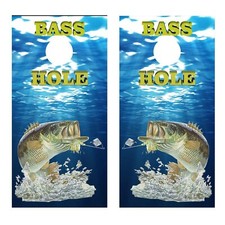 Bass Hole Fishing Water Cornhole Board Decal Wraps