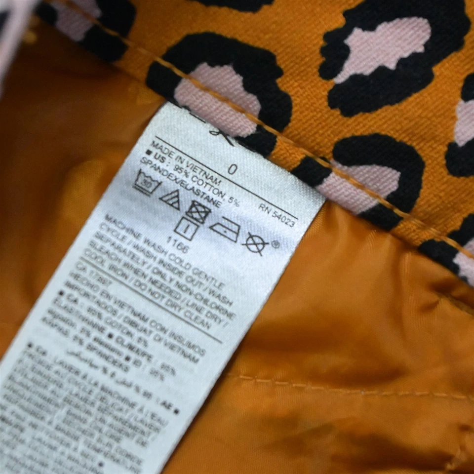 Old Navy 0 Orange Animal Pixie Ankle Mid Rise Skinny Stretch Dress Pants - Image 4 of 4