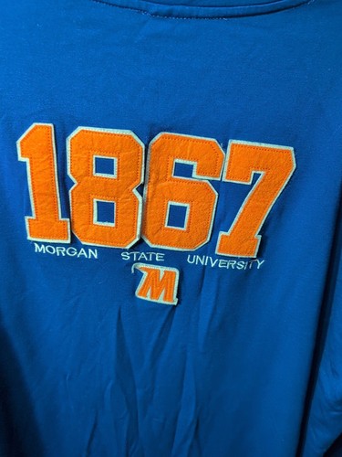 Morgan State University Older Style XL Mens Blue Throwback Pullover Rare HTF Fit - Picture 4 of 7
