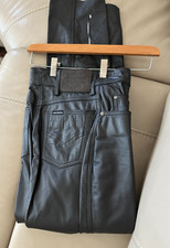 HARLEY DAVIDSON AMERICAN LEGEND CLASSIC BLACK LEATHER WOMENS PANTS 32/4 UNHEMMED