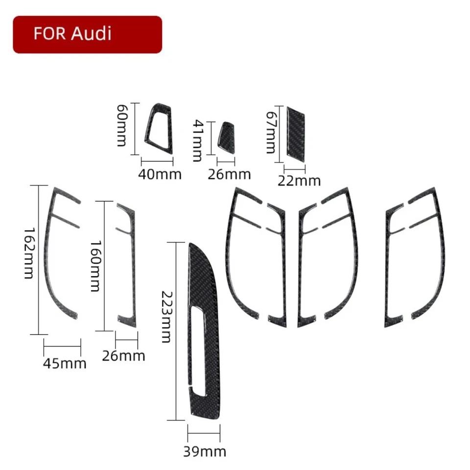 Real Carbon Fiber For Audi Q7 2007-2015 Inner Door Handle Panel Frame Sticker Foto 2 de 4