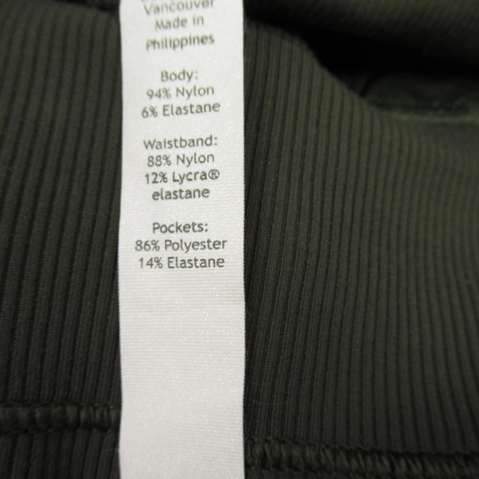 Pantalones de chándal Lululemon para mujer 8 piernas rectas informales verdes con cordón Foto 4 de 4