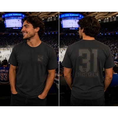 NWT Levelwear New York Rangers Igor Shesterkin 31 Black/Gray T-Shirt Men's Med