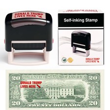 Donald Trump Lives Here Stamp - Self Inking Red Ink for Money, 1.5,