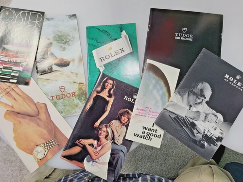 Vintage Rolex/Tudor Brochure Lot-60s-70s Dealer Stamped-Mint Collection Lot Of 8
