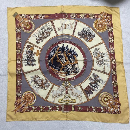 HERMES-PARIS Silk Scarf With Horse Design
