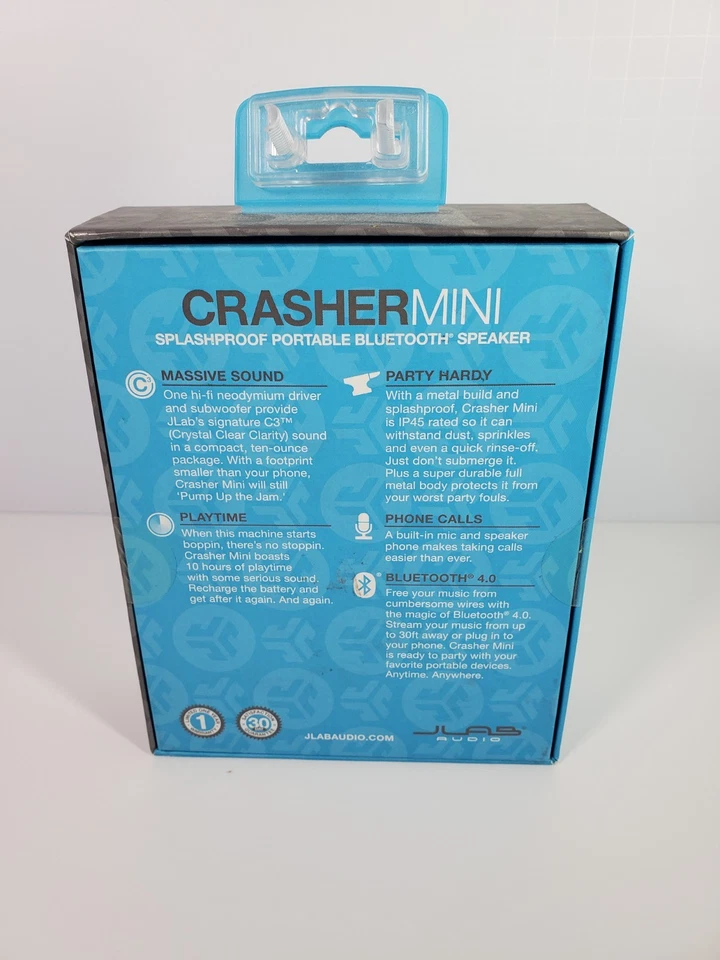 New & Sealed JLAB AUDIO CRASHER MINI SPEAKER Dark Grey Free Shipping! - Image 4 of 4