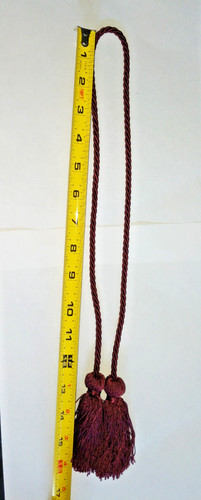 Set Of 4 Vintage Double Tassel Drapery/Curtain Tiebacks Rope Burgundy 32"