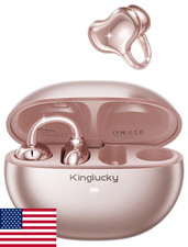 Kinglucky Clip-On Earbuds: 50H Playtime, Open-Ear, Crystal Sound, BT 6.0