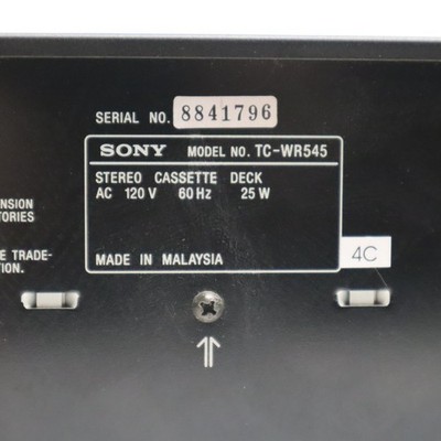 SONY TC-WR545 Dual Stereo Cassette Deck Serviced & TESTED WORKS