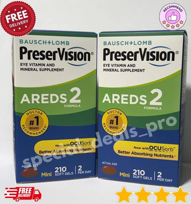 #ad 2 Pack Preservision AREDS 2 210 Count Eye Vitamin Mini Soft Gels expiry 08 2027 $37.94