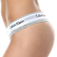 Calvin Klein Damen String Thong UnterwäSche Grau Heather GrößE M