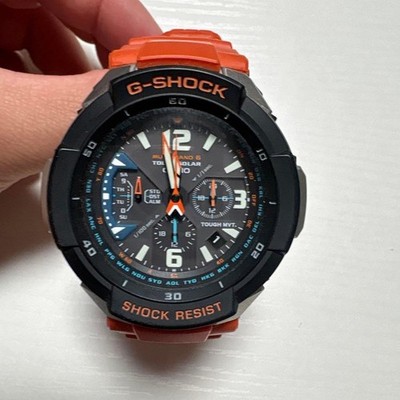 Casio Solar Atomuhr GW-3000M schwarz x orange getestet Japan gebraucht...