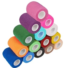 15 Pack 3 Inch x 5 Yards Self Adhesive Bandage Wrap, Non-Woven Bandage,Vet Wr...