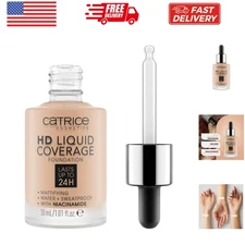 HD Liquid Coverage Foundation | 24H Wear, Matte Finish, High Coverage, Waterp...