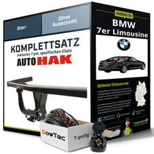 Für BMW 7er Limousine Typ F01, F02 Anhängerkupplung starr +eSatz 7pol 08- NEU