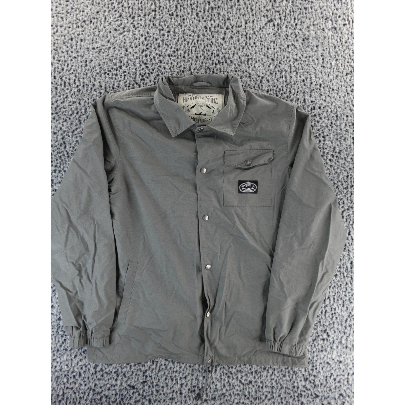 Poler Stuff Lightweight Snap Button Jacket Grey O… - image 1