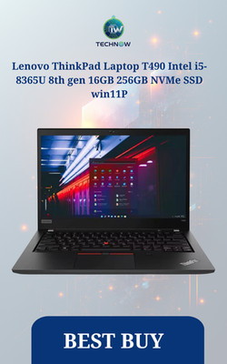 Lenovo ThinkPad Laptop T490 Intel i5-8365U 8th gen 16GB 256GB NVMe SSD win11P