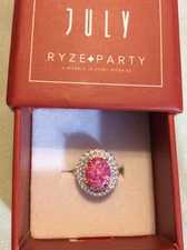 RYZE Sparkleberry Lab Opal & White Frost CZ  Sterling Silver  Ring SZ 5 NIB