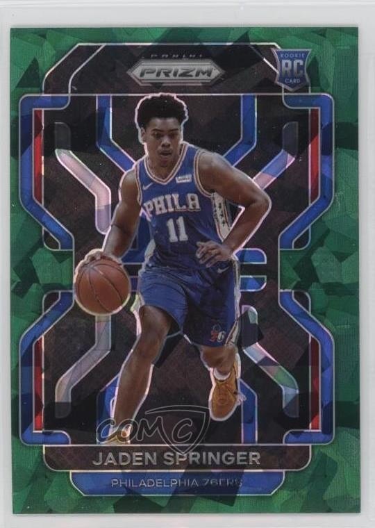 2021-22 Panini Prizm Green Ice Prizm Jaden Springer #317 Rookie RC 14cm