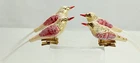 Set of 4 Clip On / Glitter Glass "Humming Bird" Christmas Ornaments - Unbranded