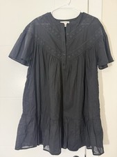 Black Lace Pleated Short Sleeve Relaxed Round Neck Blouse Casual