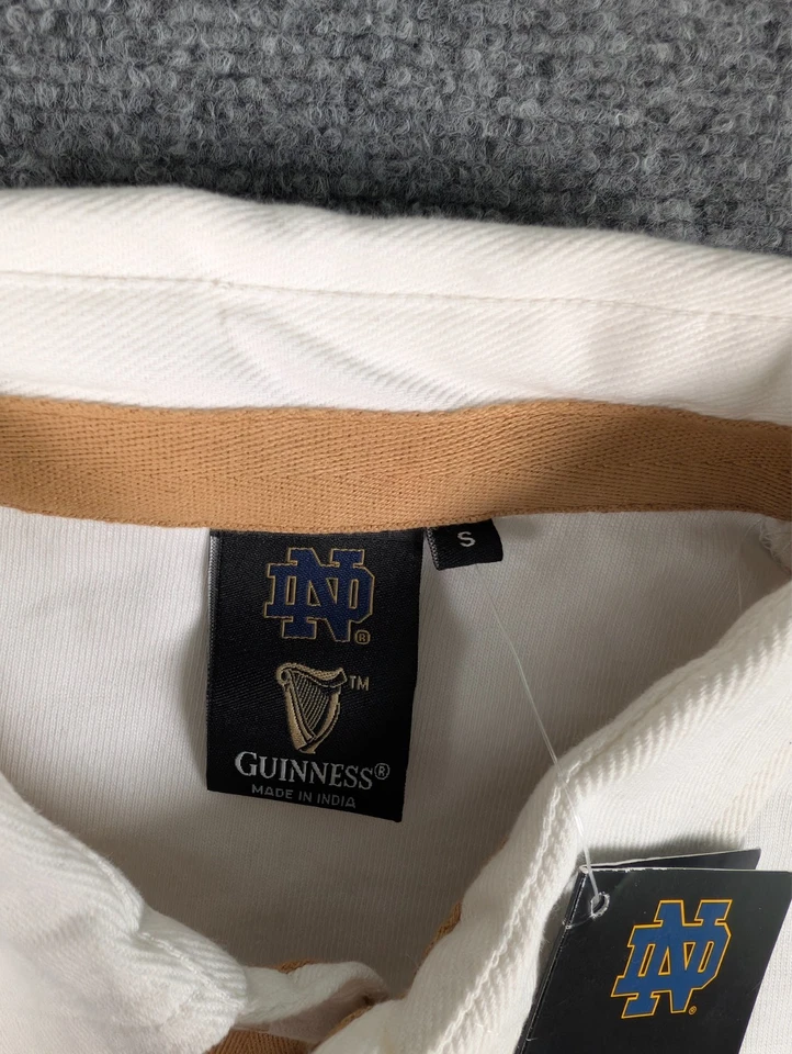 Notre Dame Guiness Long Sleeve Rugby Shirt Mens Small Striped Fighting Irish NWT - Image 3 of 4