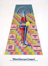 MILTON GLASER CAMPARI 1992 UNSIGNED LIMITED EDITION PRINT version#2 on linen