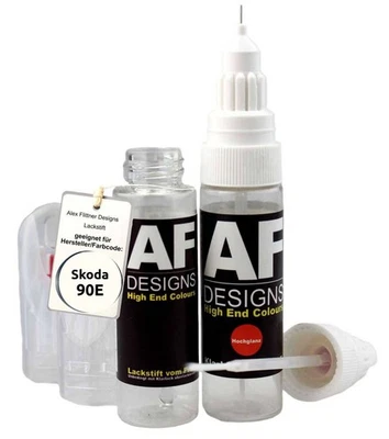 Stylo de peinture pour Skoda 90E Alpin White vernis transparent à séchage... - Photo 1/4