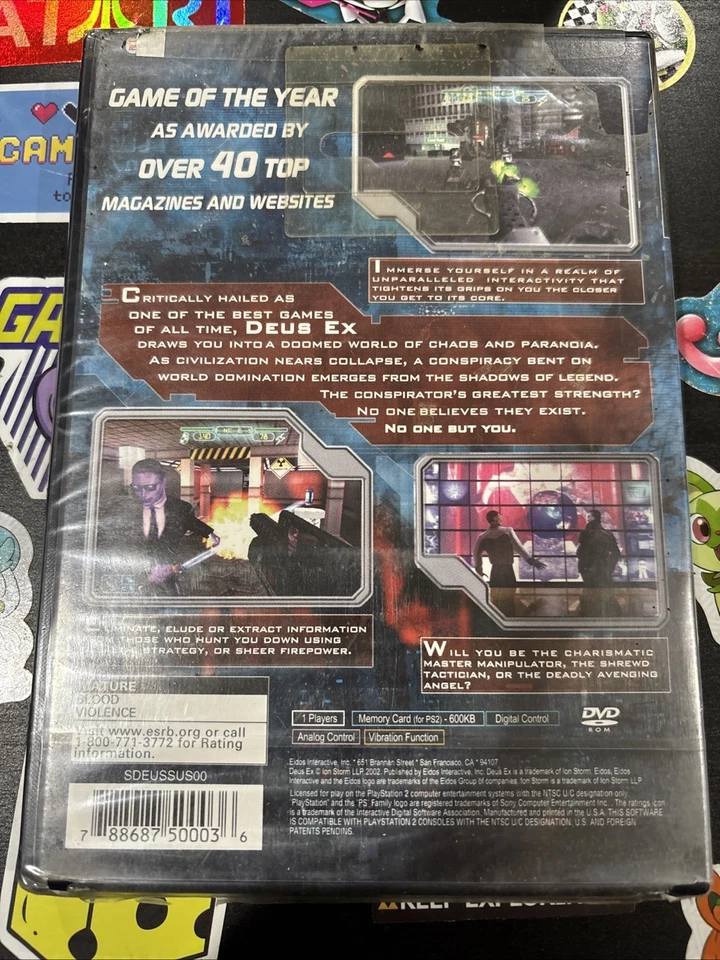 Deus Ex: The Conspiracy (Sony PlayStation 2, 2002) Brand New! Sealed! - Image 2 of 3