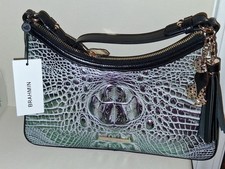 NWT NEW Brahmin Esme DUSK GLEAMING Shimmer Leather Shoulder Purse w/ Tassel 14"
