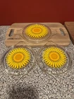 PYREX sunflowers 3 Pieces Flower Glass Lids