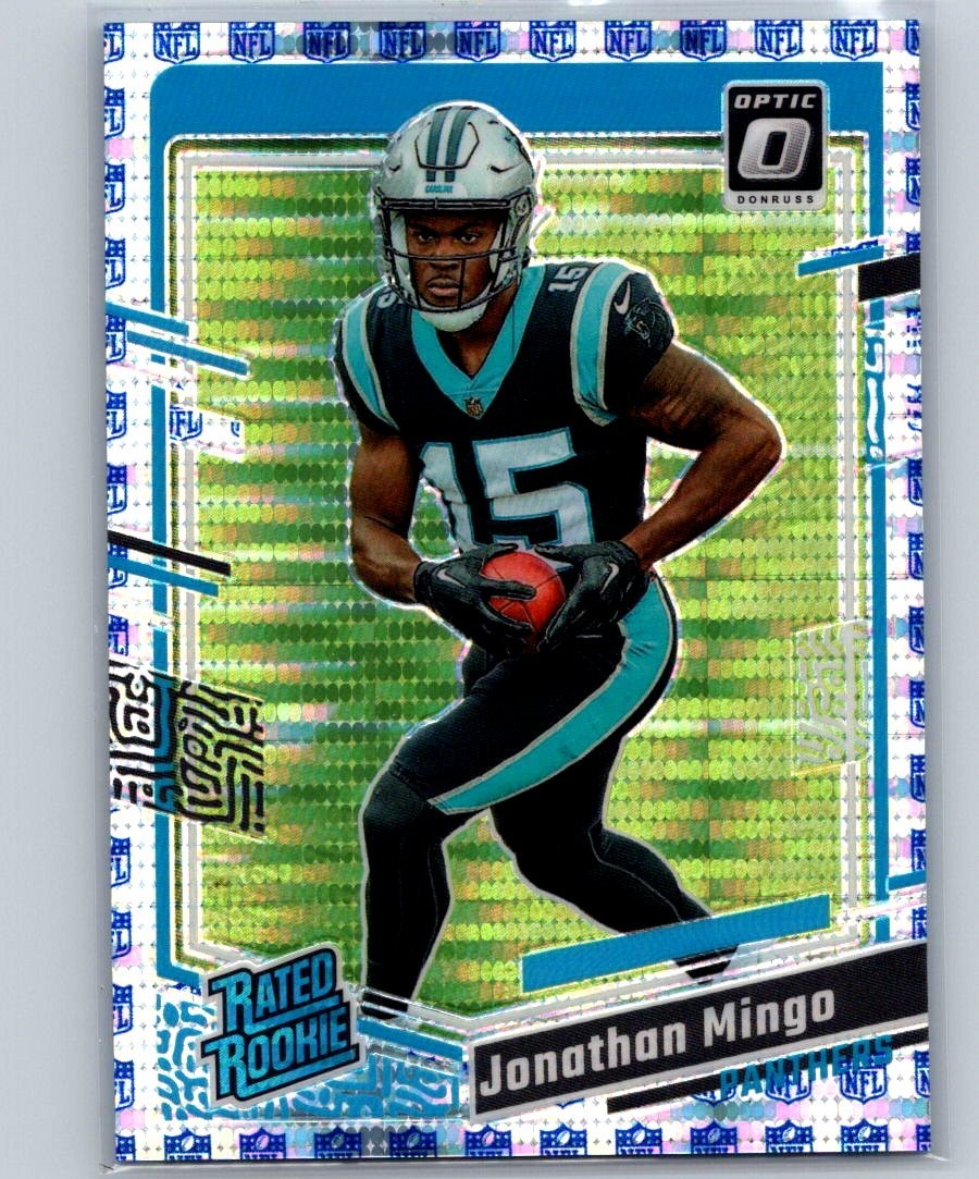 2023 Panini Optic Rated Rookie Jonathan Mingo #215 Shield Prizm 8/32 (RC)