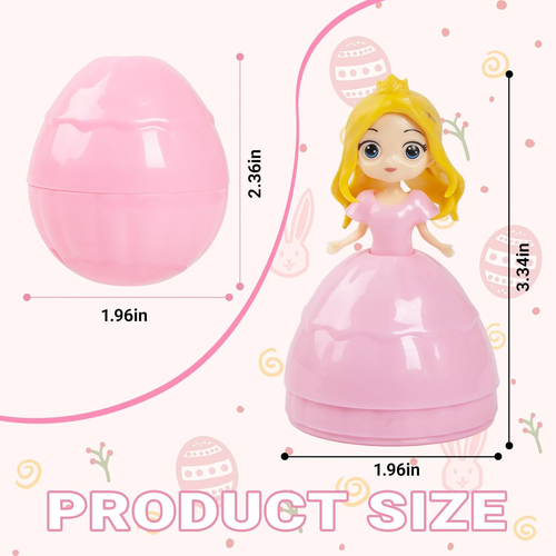 12pk Prefilled Easter Eggs with Princess Toys for Kids Basket Stuffers Hunt - Picture 2 of 6