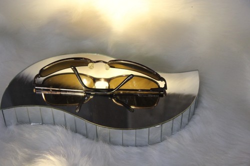 Vintage Oceano italienische Sonnenbrille Volldraht ovale Ränder braun bernsteinfarben polarisiert Italien - Bild 3 von 10