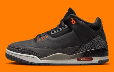 Jordan 3 Retro 2023 Mid Fear Men Size 12 CT8532-080 Black Gray Orange