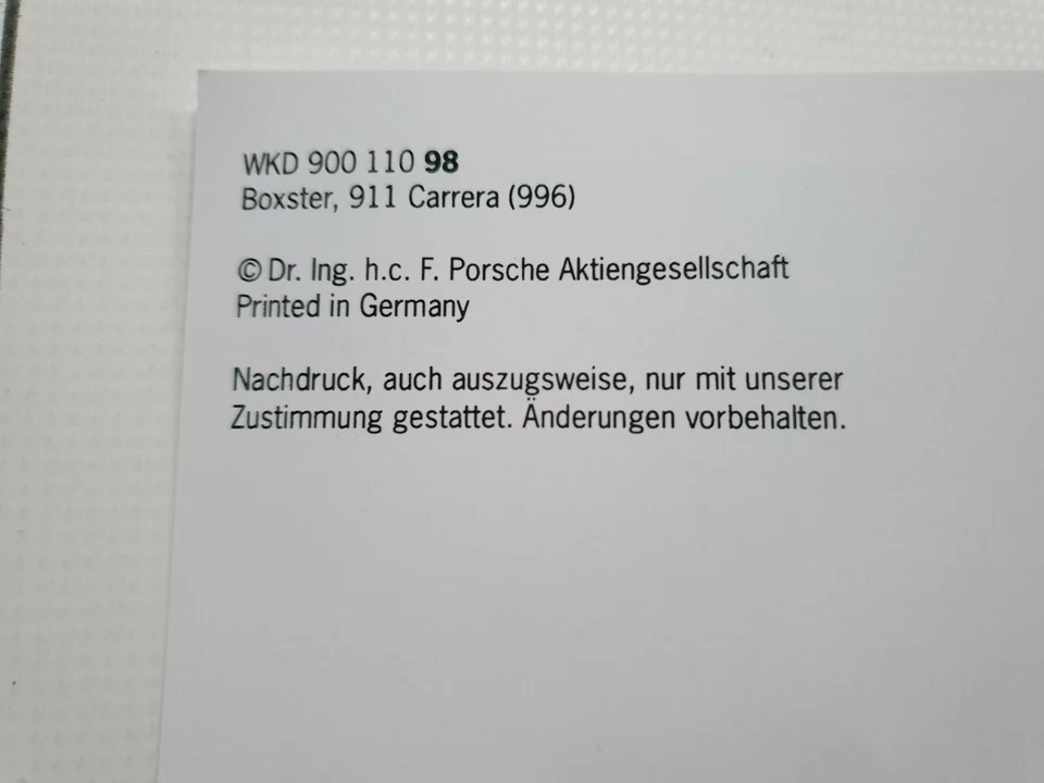 Chequera original garantía y mantenimiento Porsche 996 Carrera C2 C4 Boxster 986 Foto 2 de 4
