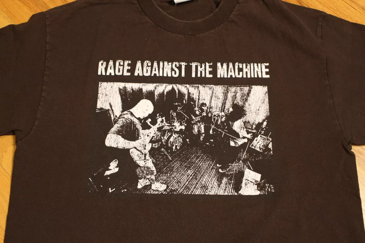 Vintage s Rage Against the Machine Brown T Shirt Giant Tag Size Large  RATM Tee