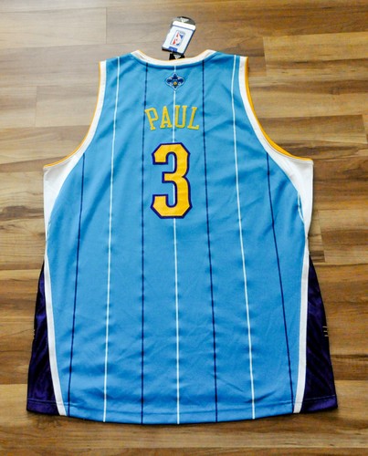 Chris Paul New Orleans Hornets Adidas Jersey Authentic Pin Stripe Teal Men 48 XL - Picture 8 of 14