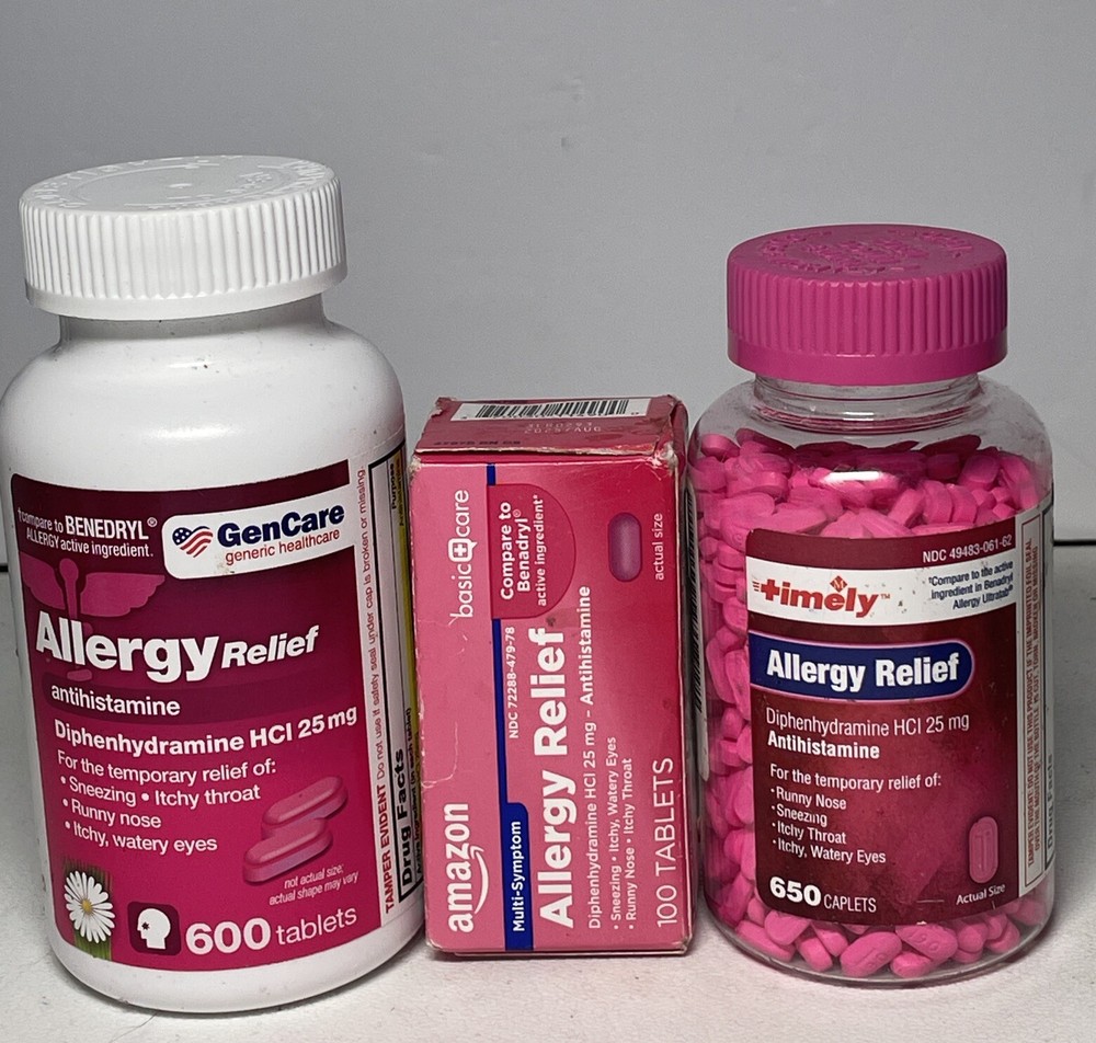 GenCare Allergy Relief 60 Tablets + Amazon Allergy Relief 30 Tablets + Timely Allergy Relief Exp 2025