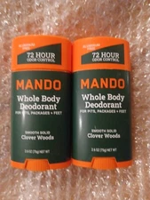 Mando 2x Whole Body Deodorant Smooth Solid Clover Woods Scent