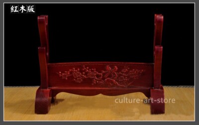 collectable two layers flower birds Red wood stand