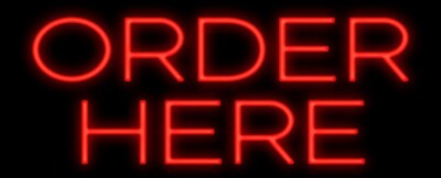10'' Vivid Place Order Here Neon Sign Light Lamp Beer Bar Wall Decor Room Bright