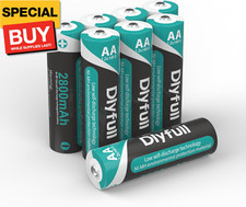 8 Pack Rechargeable AA Batteries with 2800mAh High Capacity, Low Self Discharge 2.14 per gallon