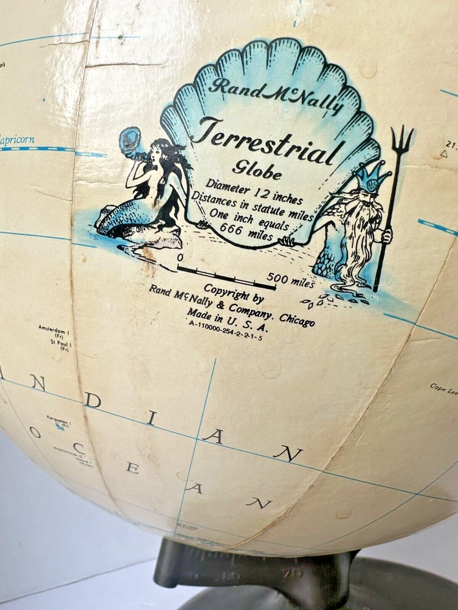 Rand McNally & Co. Antique Original Antique World Globes