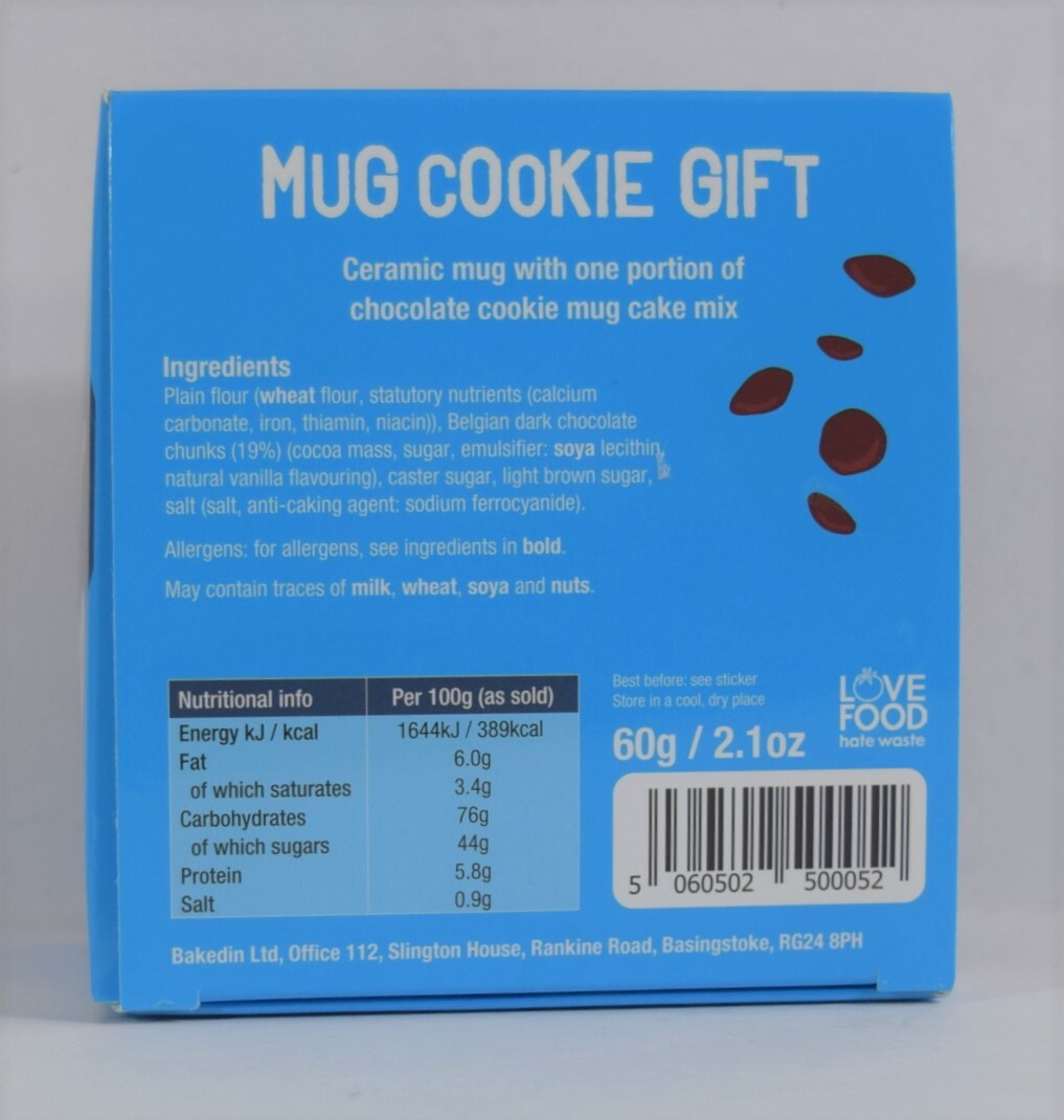 Bakedin Chocolate Cookie Mug Gift Set Includes Mug & Cookie Mix BB 03/